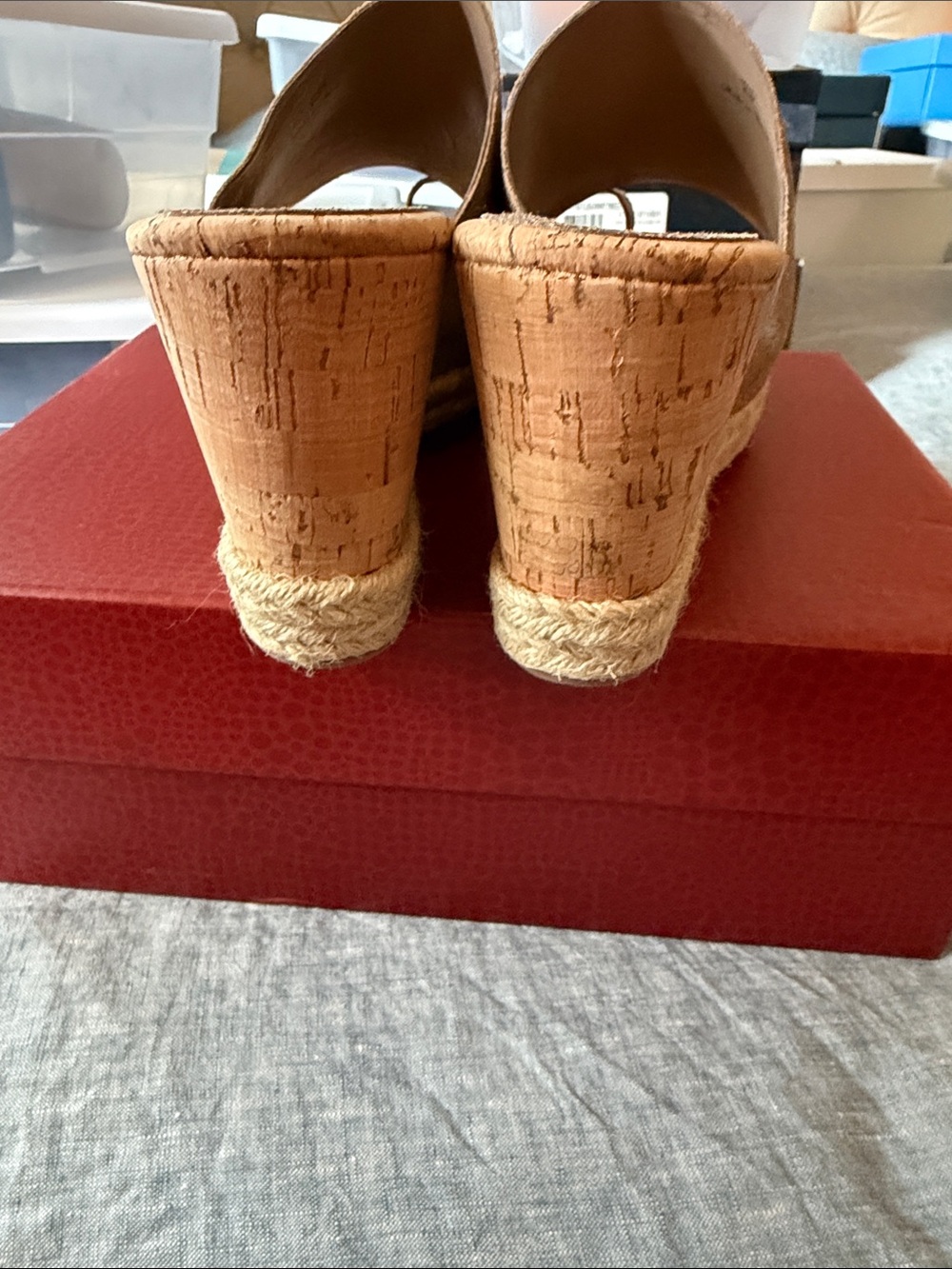 Donald J. Pliner Goldish Bronze Janet Cork Slide Mules - Picture 4 of 6